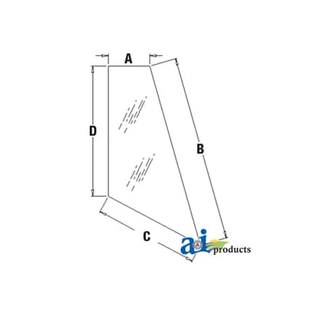 A & I Products Glass, Rear, Corner (RH) 55.5" x37.25" x2.25" A-T164705